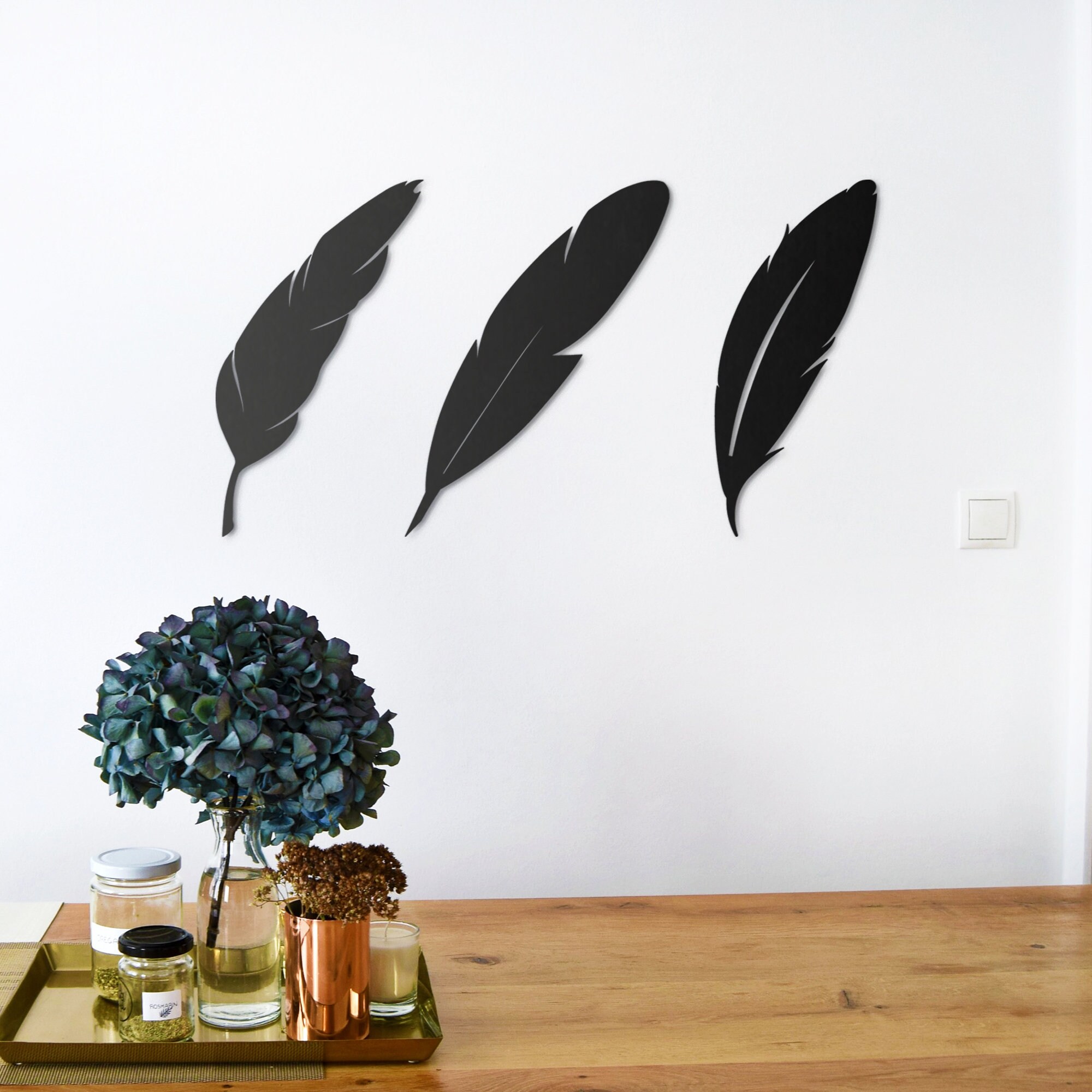 Metal Feather Wall Art Metal Wall Decor Lake House Decor Etsy