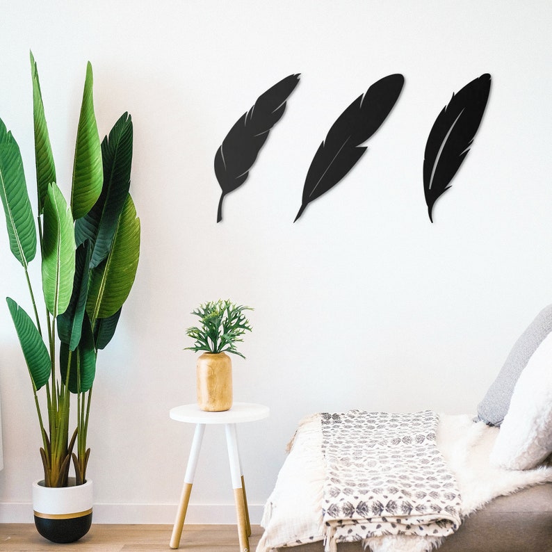 Metal Feather Wall Art Metal Wall Decor Lake House Decor Etsy