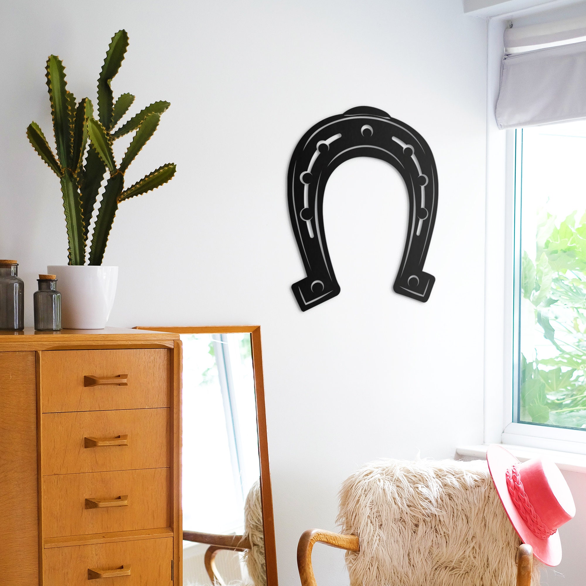 Horseshoe wall art Metal wall decor Farmhouse decor Western Etsy