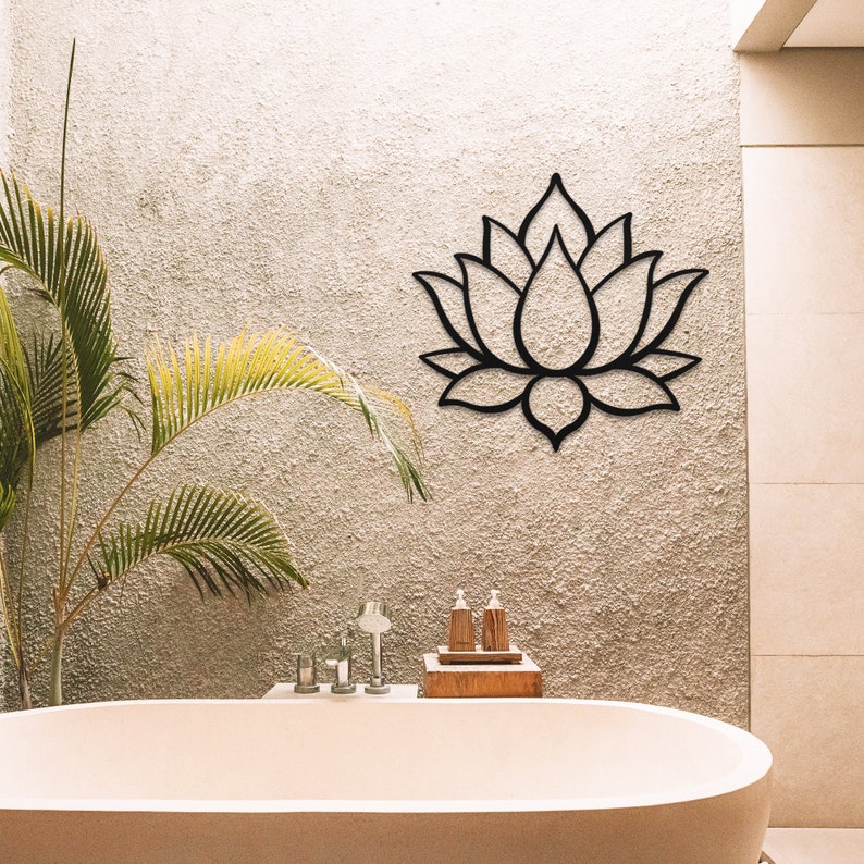 Lotus Flower Wall Art Metal Wall Decor Large Outdoor Wall Etsy
