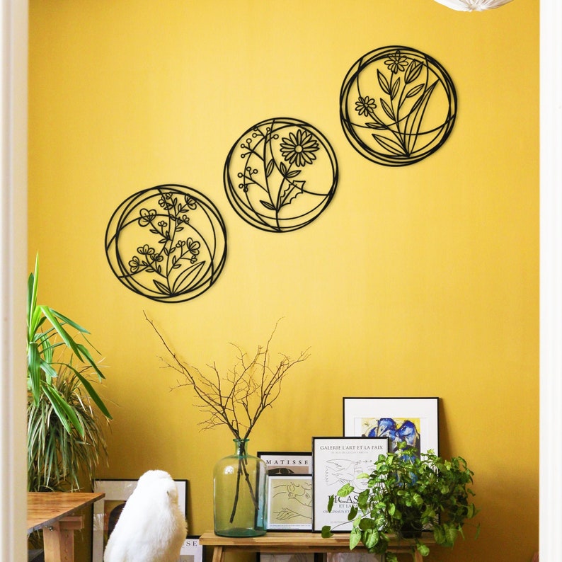 Metal Wall Decor Set of 3 Metal Wall Decor Home Decor Wall Etsy