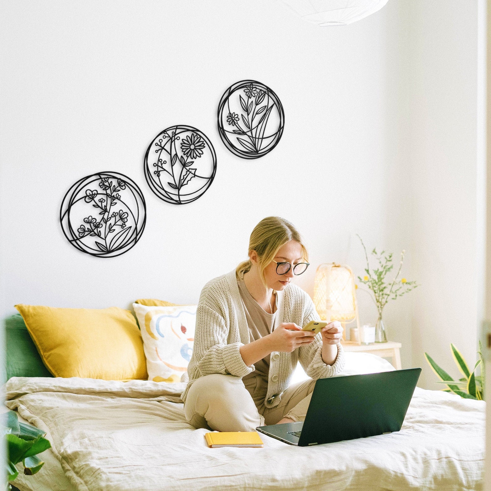 Metal Wall Decor Set of 3 Metal Wall Decor Home Decor Wall Etsy