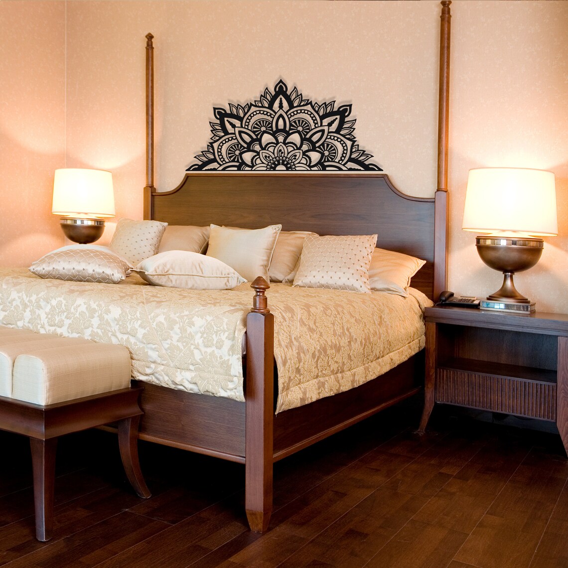 Metal Wall Decor Mandala Large Wall Art Above Bed Decor | Etsy