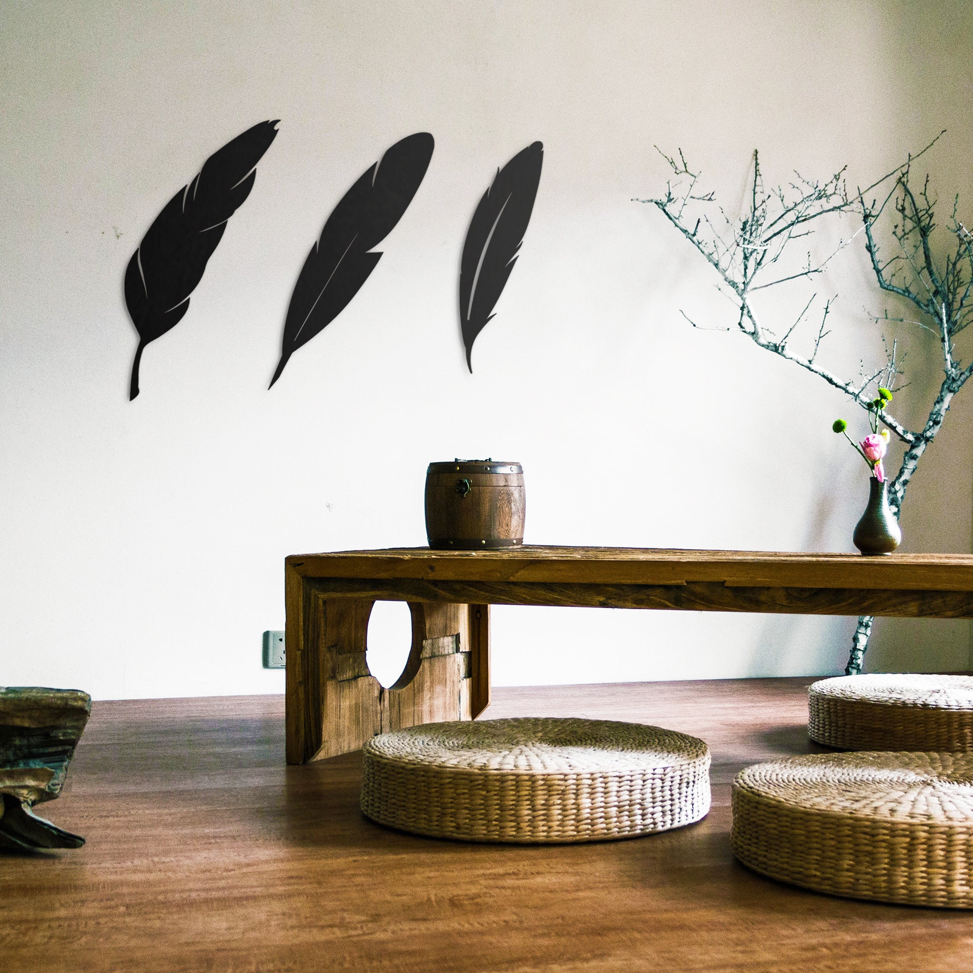 Metal Feather Wall Art Metal Wall Decor Lake House Decor Etsy