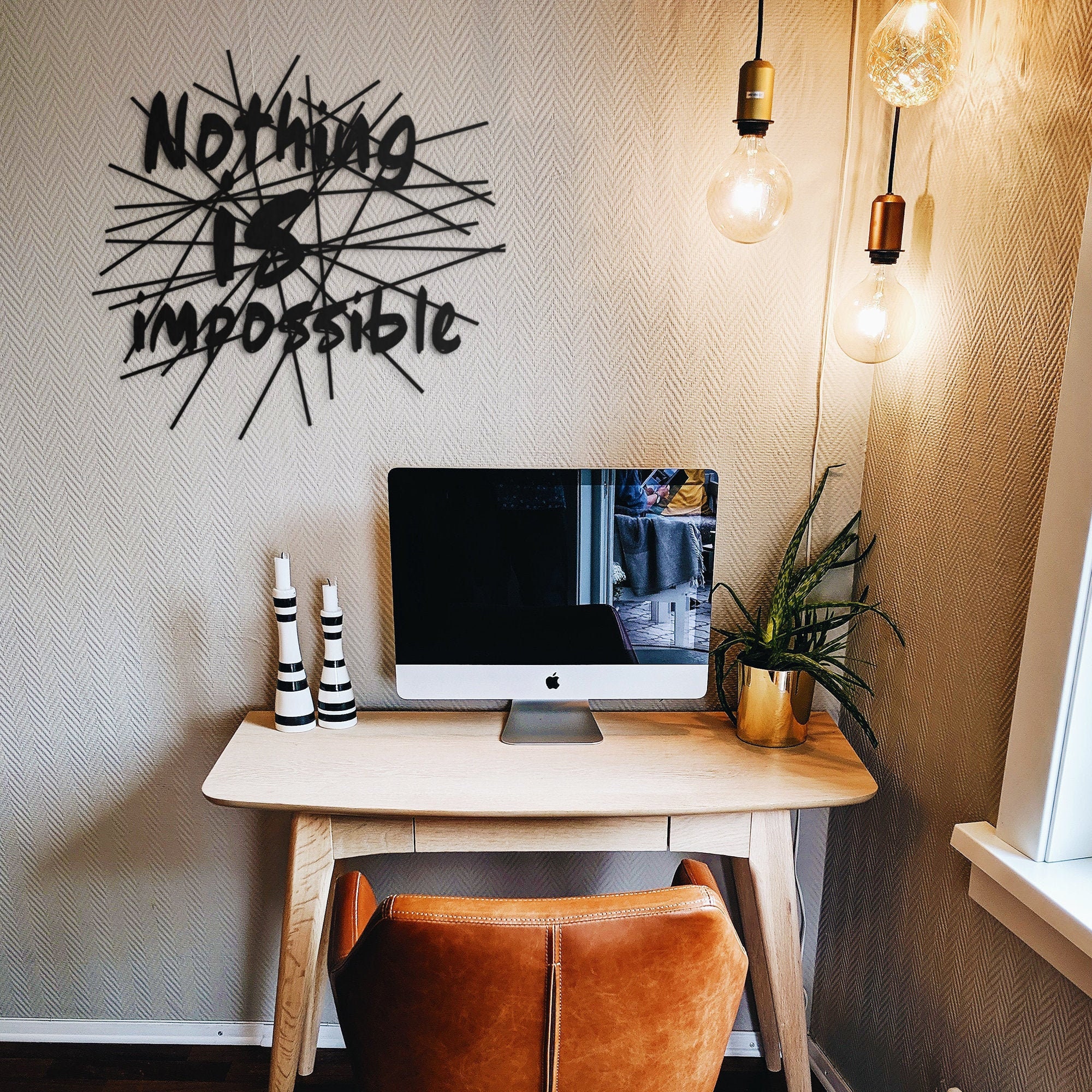 Wall Hangings Home Décor Metal Wall Sign Nothing is Impossible Metal