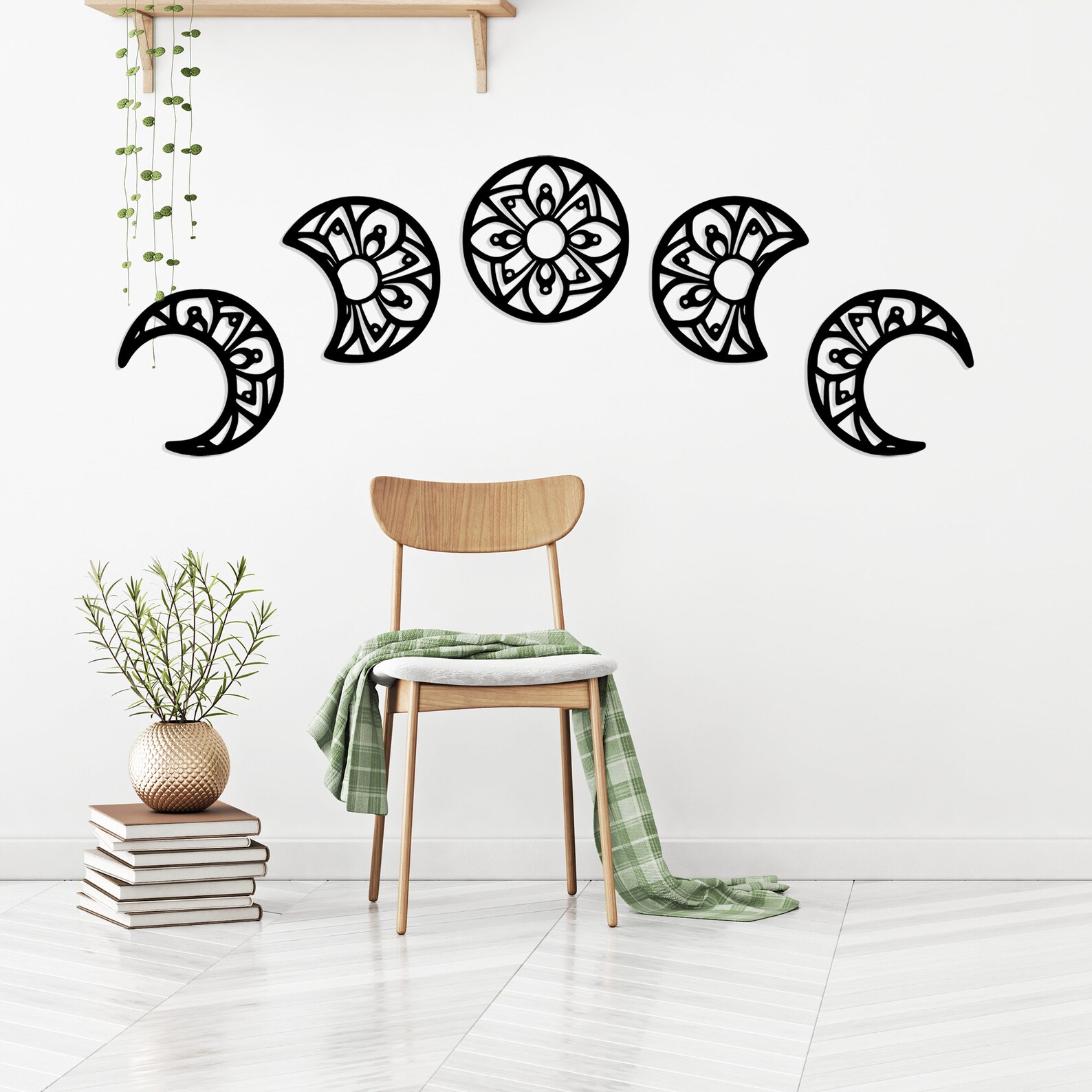 Lunation Moon Metal Wall Decor Moon Art Set Metal Wall Art Etsy