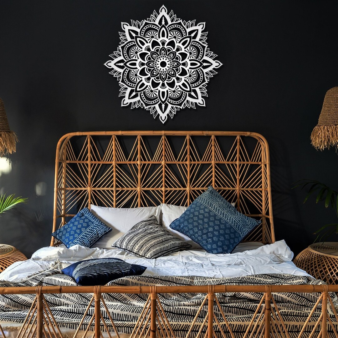 White Mandala Wall Art, Metal Wall Decor, Boho Wall Art, White Wall