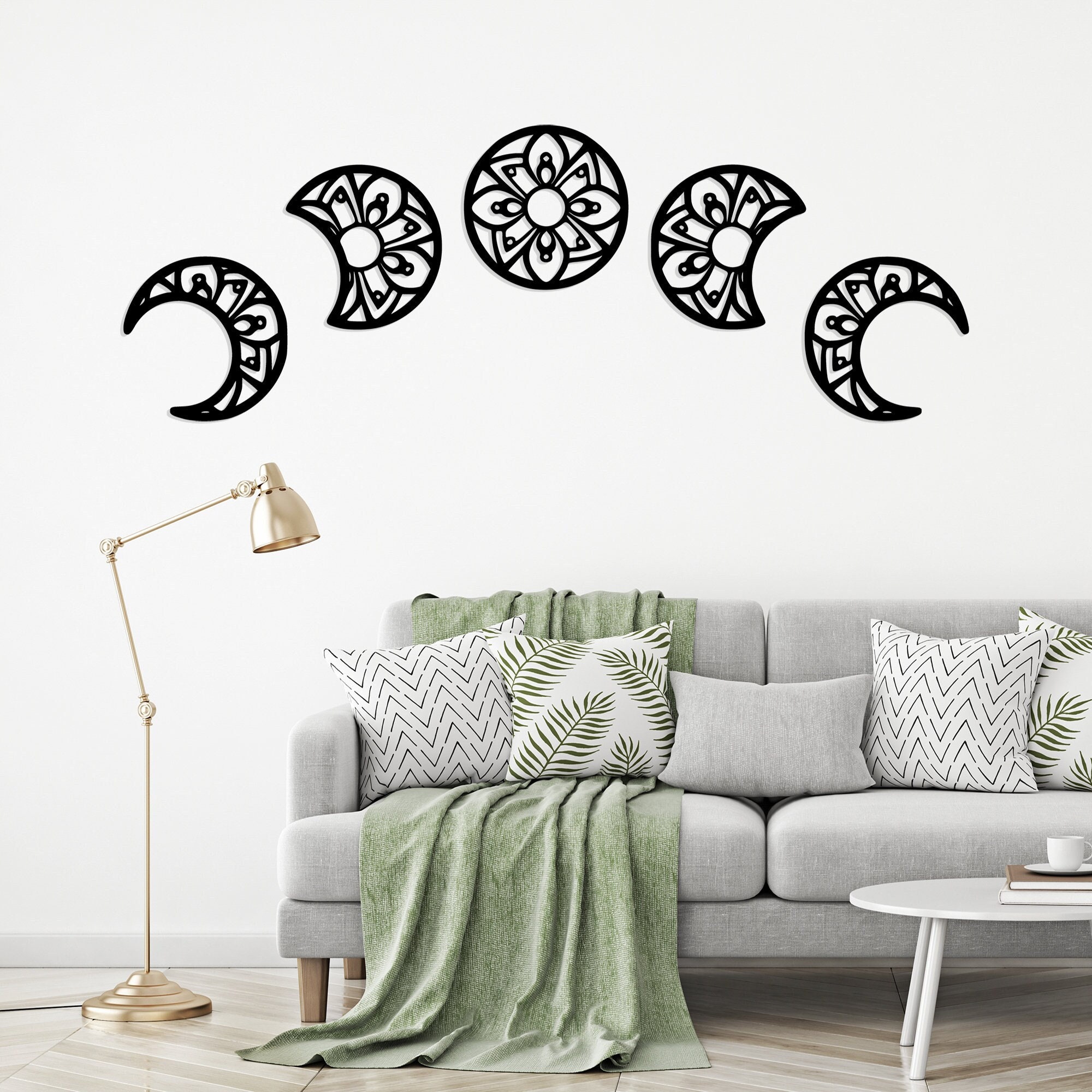 Lunation Moon Metal Wall Decor Moon Art Set Metal Wall Art Etsy