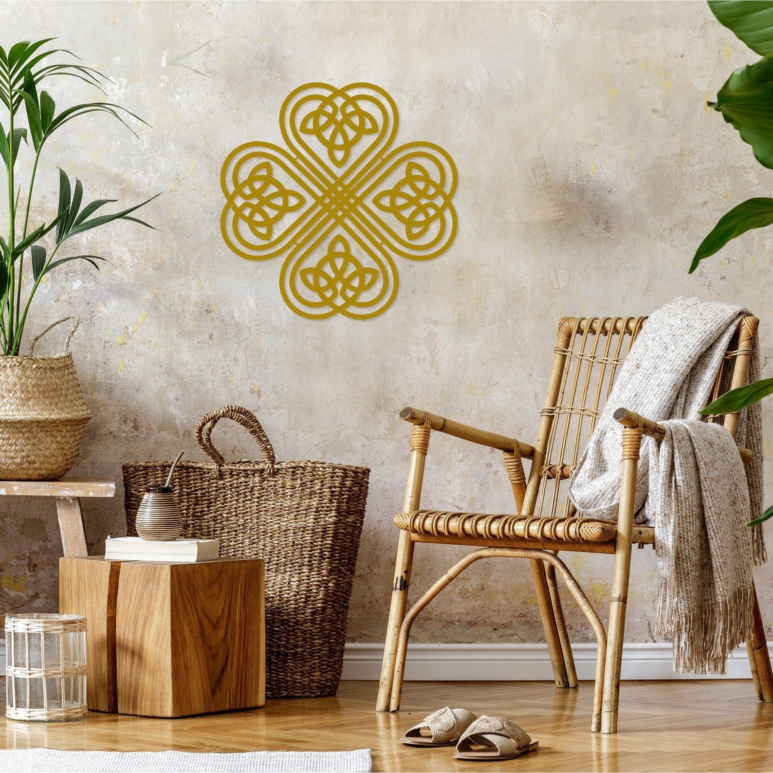 Gold Celtic Knot Metal Wall Art Irish Wall Decor Zen Metal Etsy