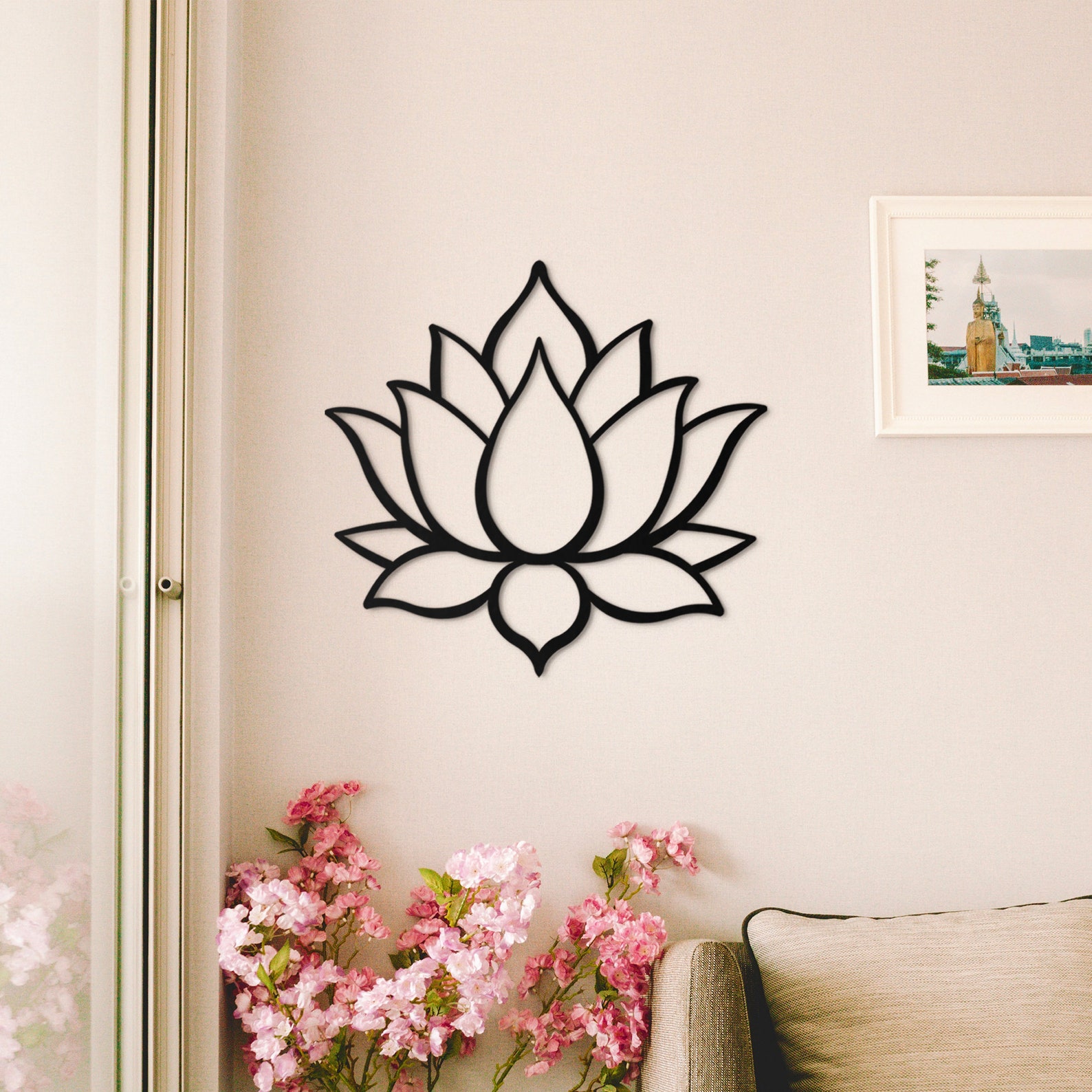 Lotus Flower Wall Art Metal Wall Decor Large Outdoor Wall Etsy