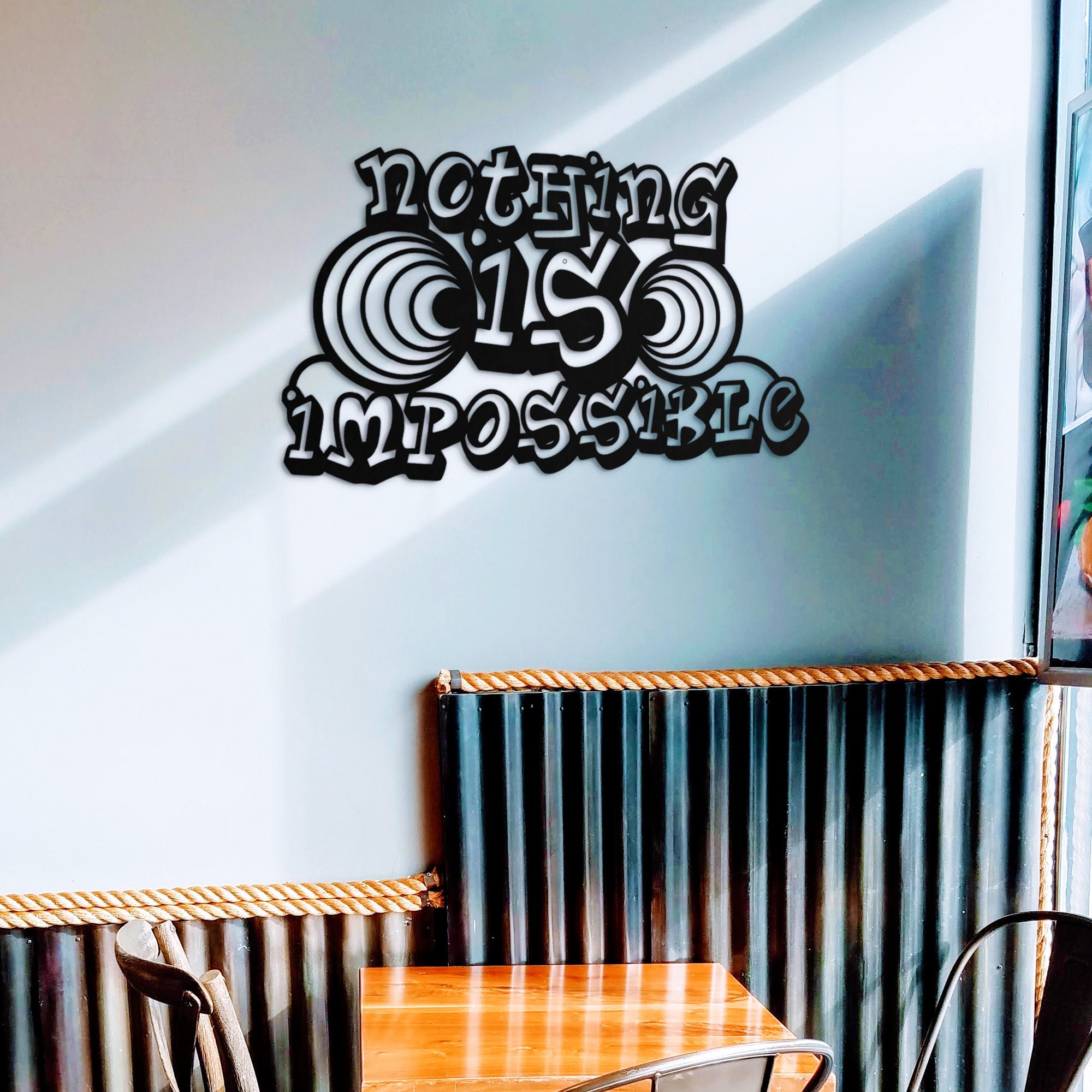 Wall Hangings Home Décor Metal Wall Sign Nothing is Impossible Metal