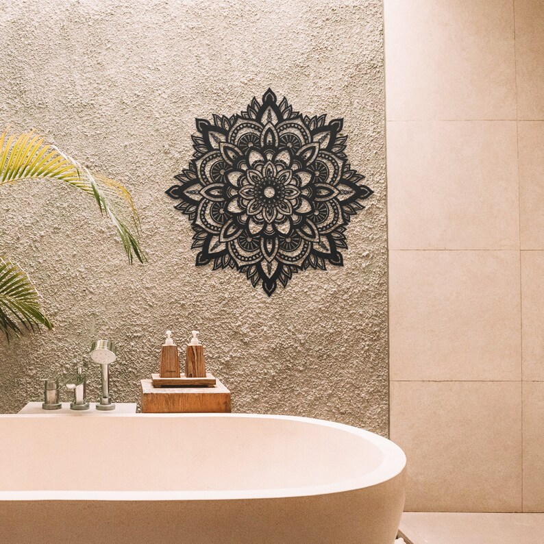 White Mandala Wall Art Metal Wall Decor Boho Wall Art White Etsy