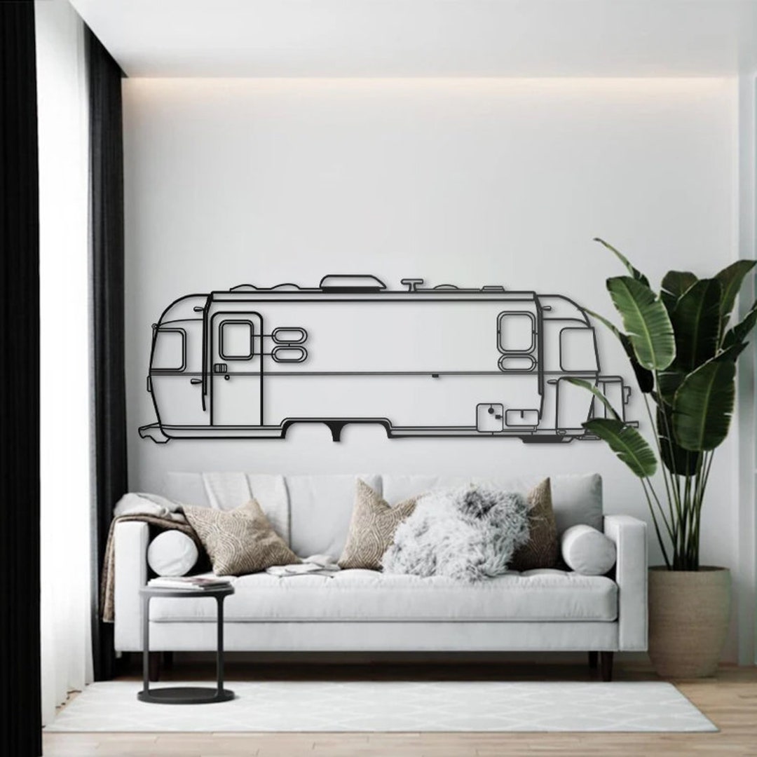 RV Wall Decor, Car Silhouette Metal Wall Art, Caravan Wall Art, Camper