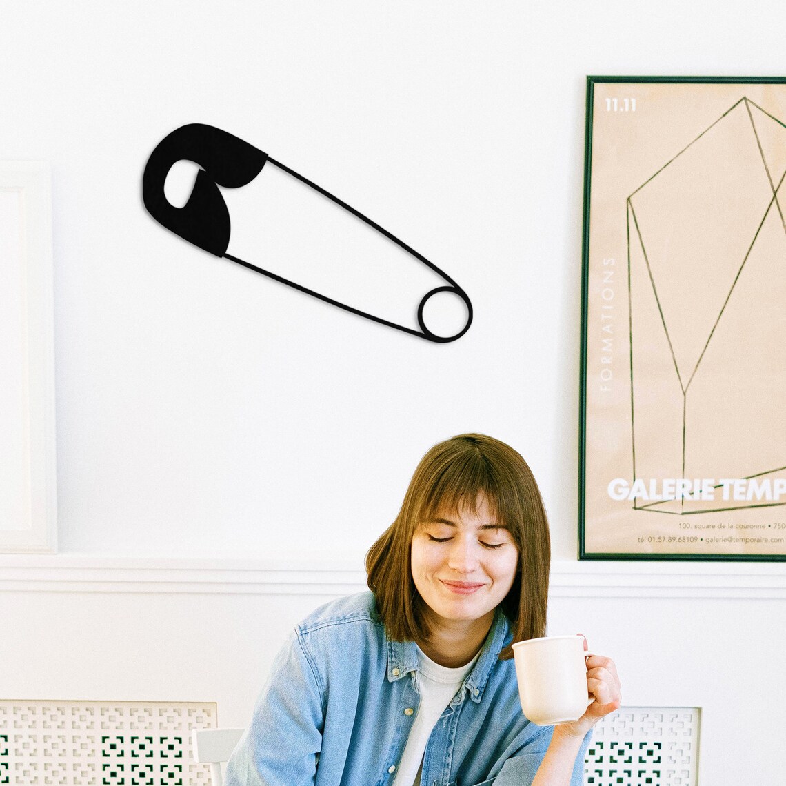 Metal Safety Pin Wall Art Metal Wall Decor Wall Hangings Etsy