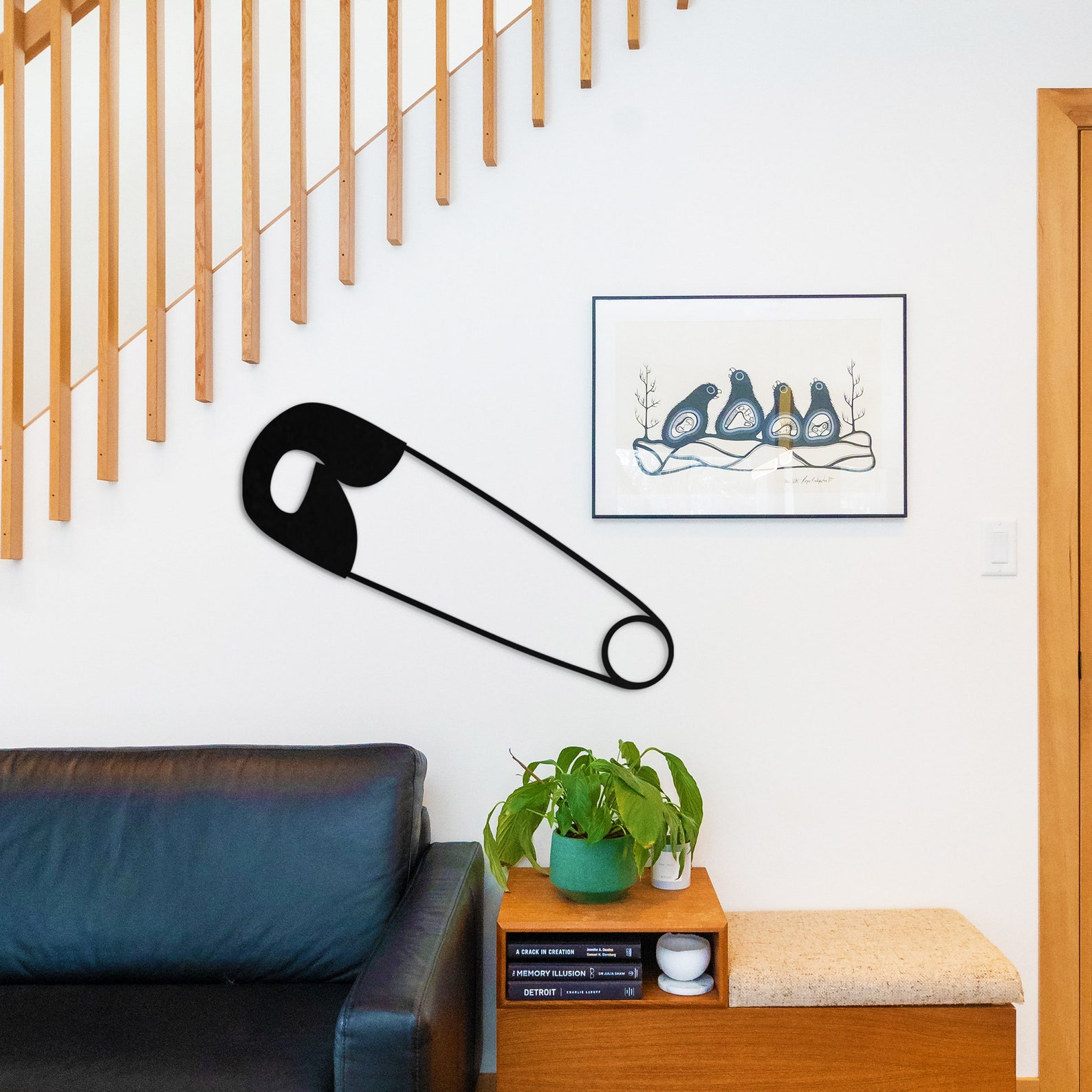 Metal Safety Pin Wall Art Metal Wall Decor Wall Hangings Etsy