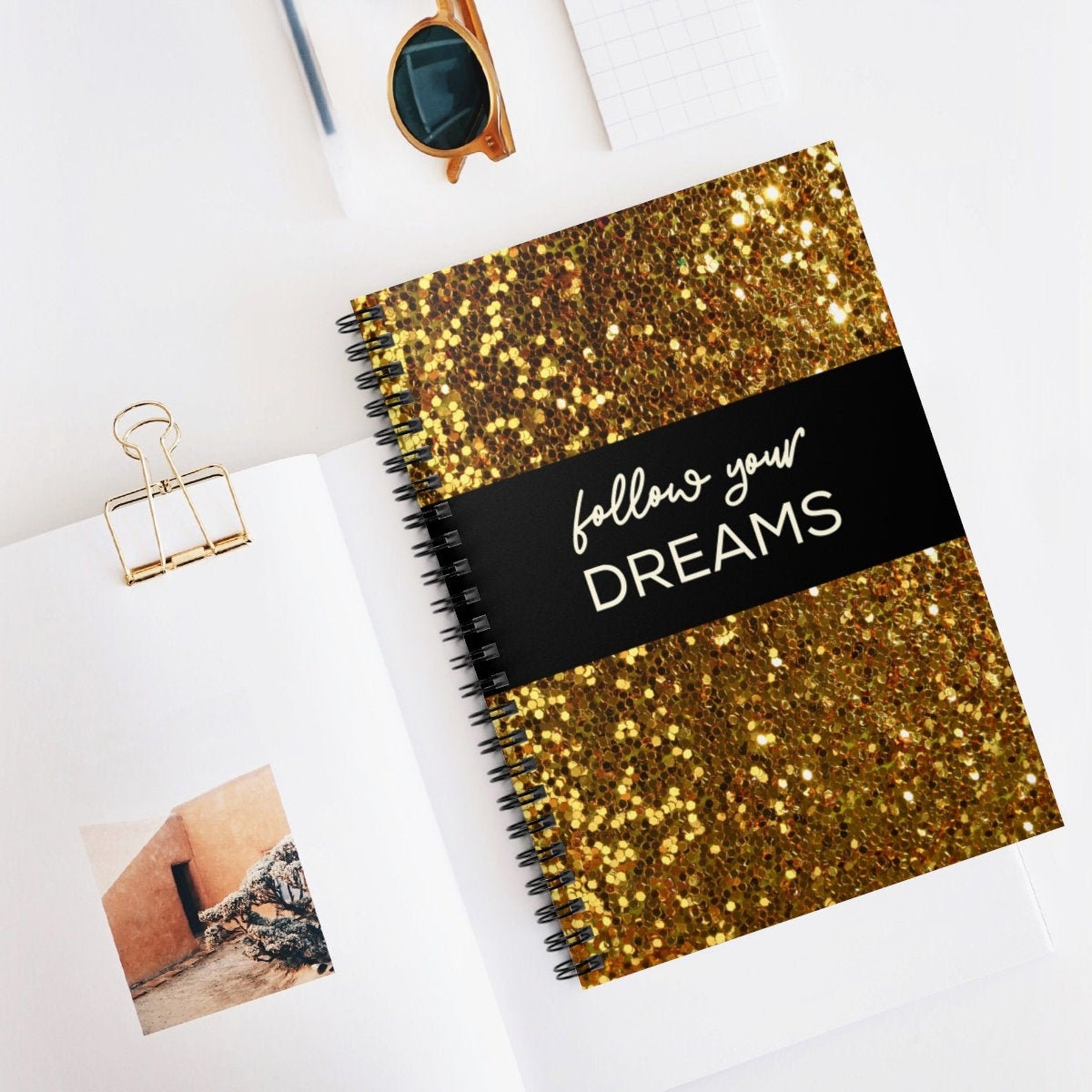 Back to School Supplies Glitter Notebook Follow Your Dreams Etsy