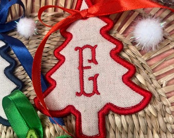 Custom christmas tree shape decoration present tag place setting personalised gift hostess