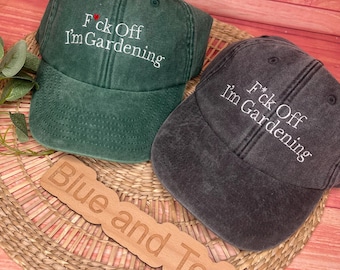 F ck off im gardening asterisk heart embroidered custom cap watch party hen do gift present