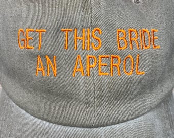 Bride aperol cap hat wedding hen do honeymoon gift holiday fun slogan present