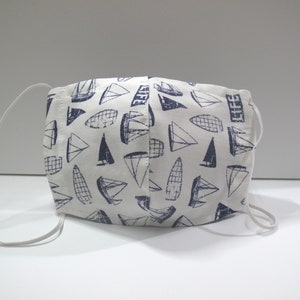 Mask with Nose Wire, Sailboat mask, Fabric Mask, Face Mask