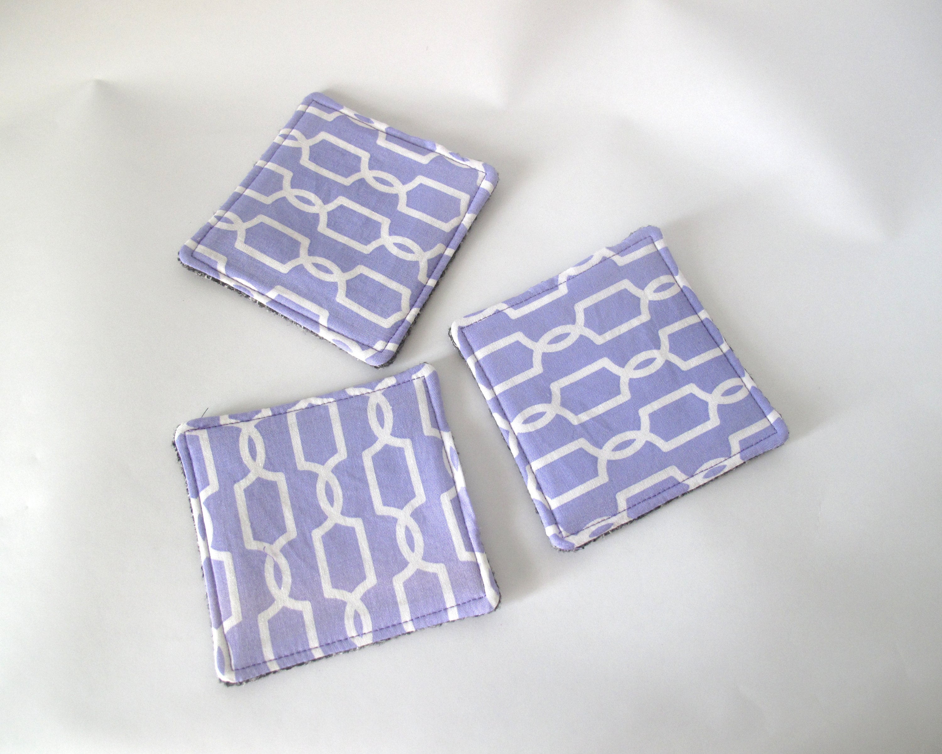 Handmade Fabric Coasters Set of 3 Etsy UK