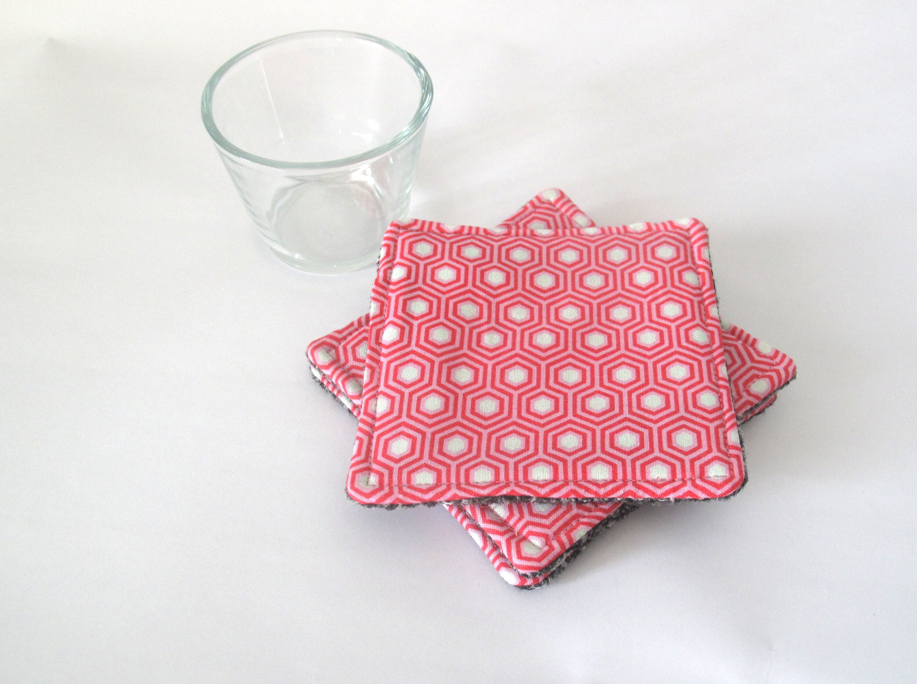 Handmade Fabric Coasters Set of 3 Etsy UK