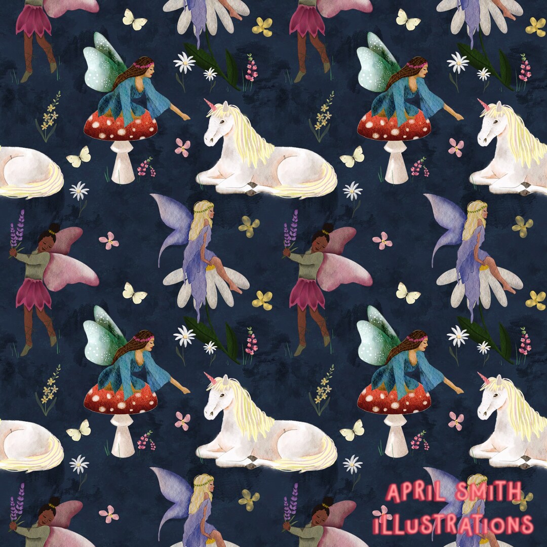 Enchanted Fairies, Fairy, Seamless Pattern, Surface Pattern, Non ...