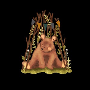 Den, den bear, bear, bunting  Animals, PNG, Transfers, Sublimation DIGITAL DOWNLOAD