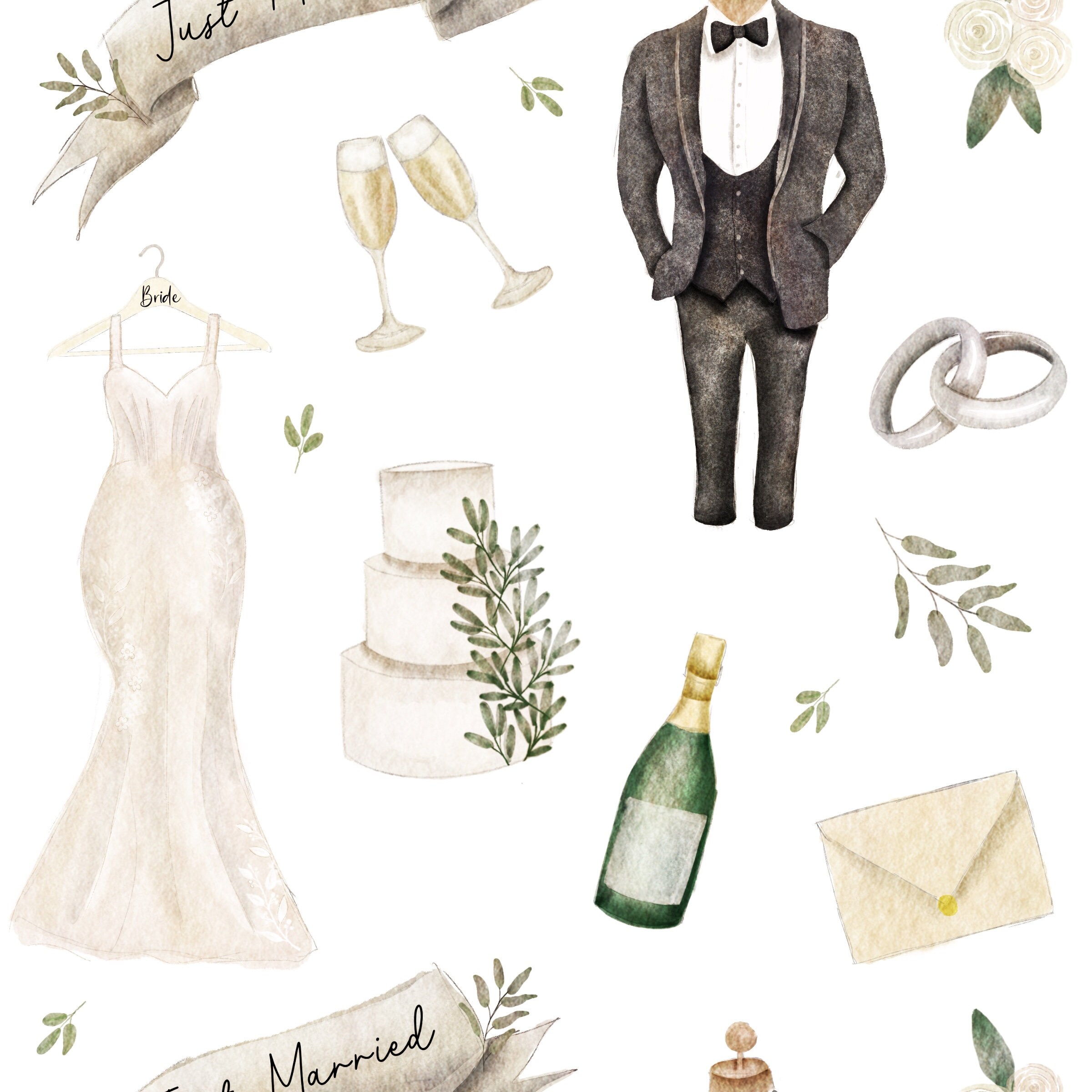 Wedding, Bridal, Bride, Ceremony, Seamless Pattern, Surface Pattern ...
