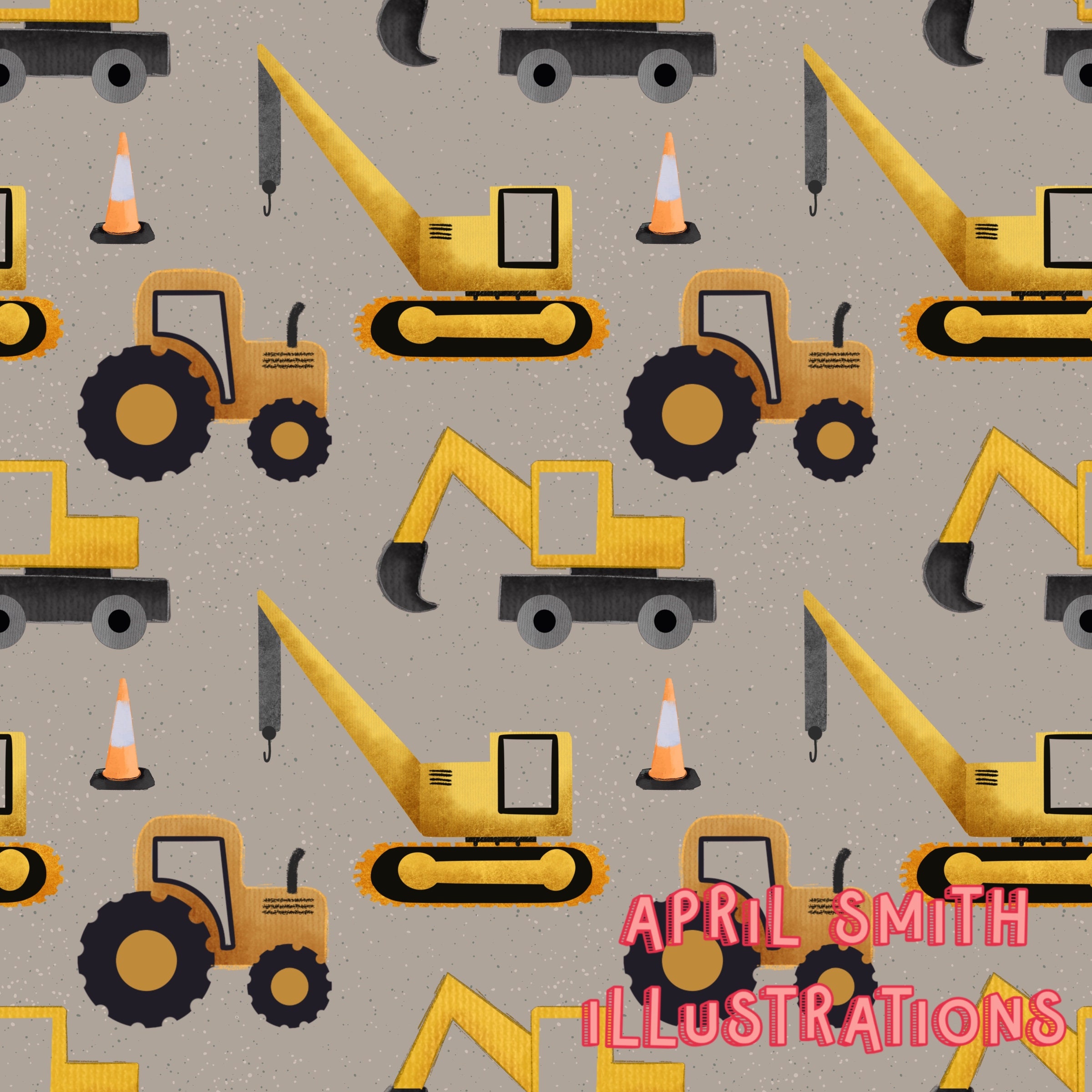 Construction Seamless Pattern, Surface Pattern, Non Exclusive, Digital ...