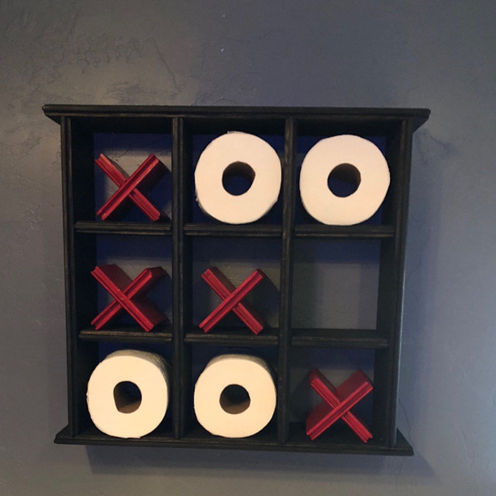 TicTacToe Toilet Paper Holder / Bathroom Decor / Rustic / Etsy