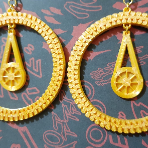 Bruno Zipper Earrings | 3d Printed Hoop Earrings | Cosplay Accessory