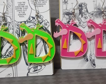 Pendientes con símbolo de dragón Dragona / Joyería impresa en 3D / Fanart de JOJOLANDS