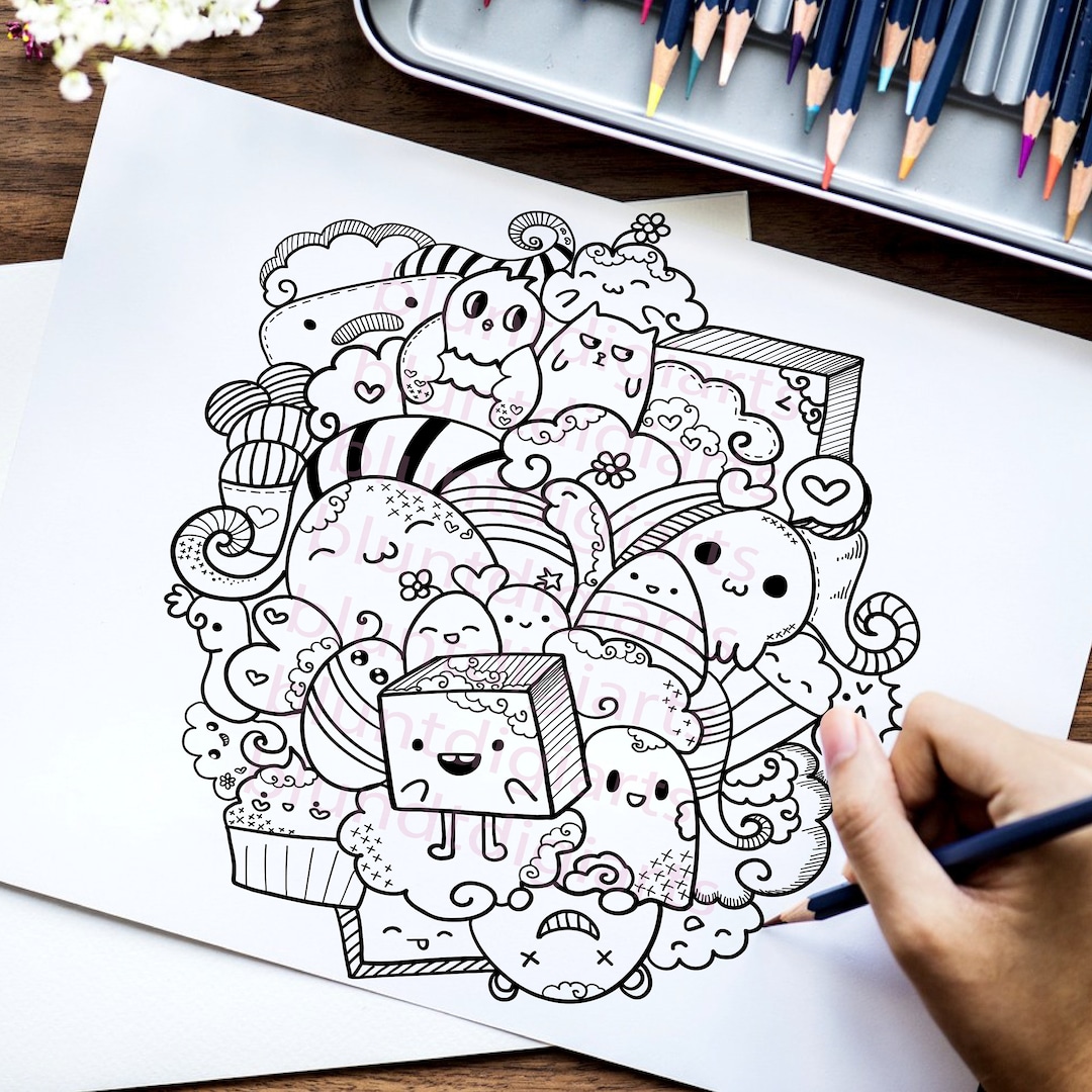Doodle Coloring Pages Doodles Doodle Downloads Coloring - Etsy
