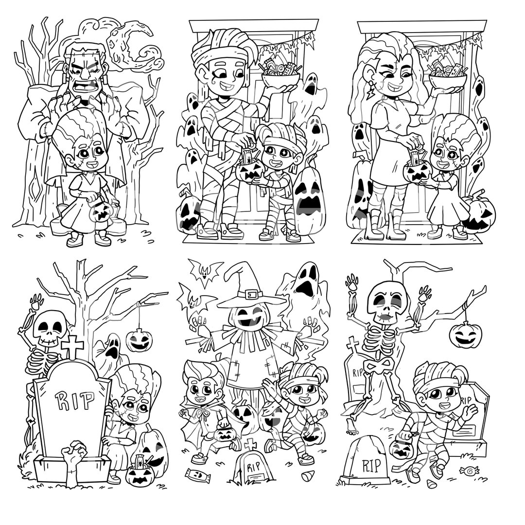 27 Spooky Coloring Pages Halloween Coloring Pages Coloring Etsy