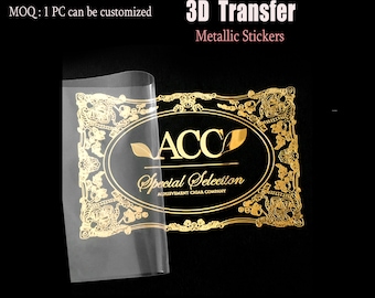 Custom 3d Logo Metal Transfer Stickers, UV Adhesive Sticker, Personalized Labels DIY Decals Waterproof