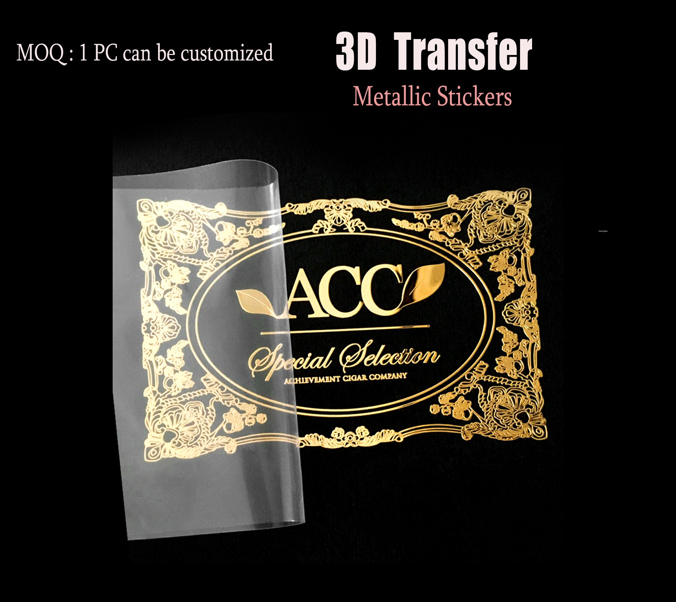 Custom 3d Logo Metal Transfer Stickers, UV Adhesive Sticker, Personalized  Labels DIY Decals Waterproof