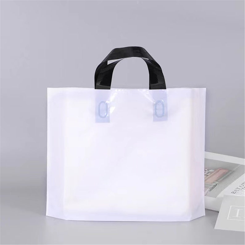 100 Pcs Custom Logo Shopping Bags With Handle Plastic Gift Bag - Etsy