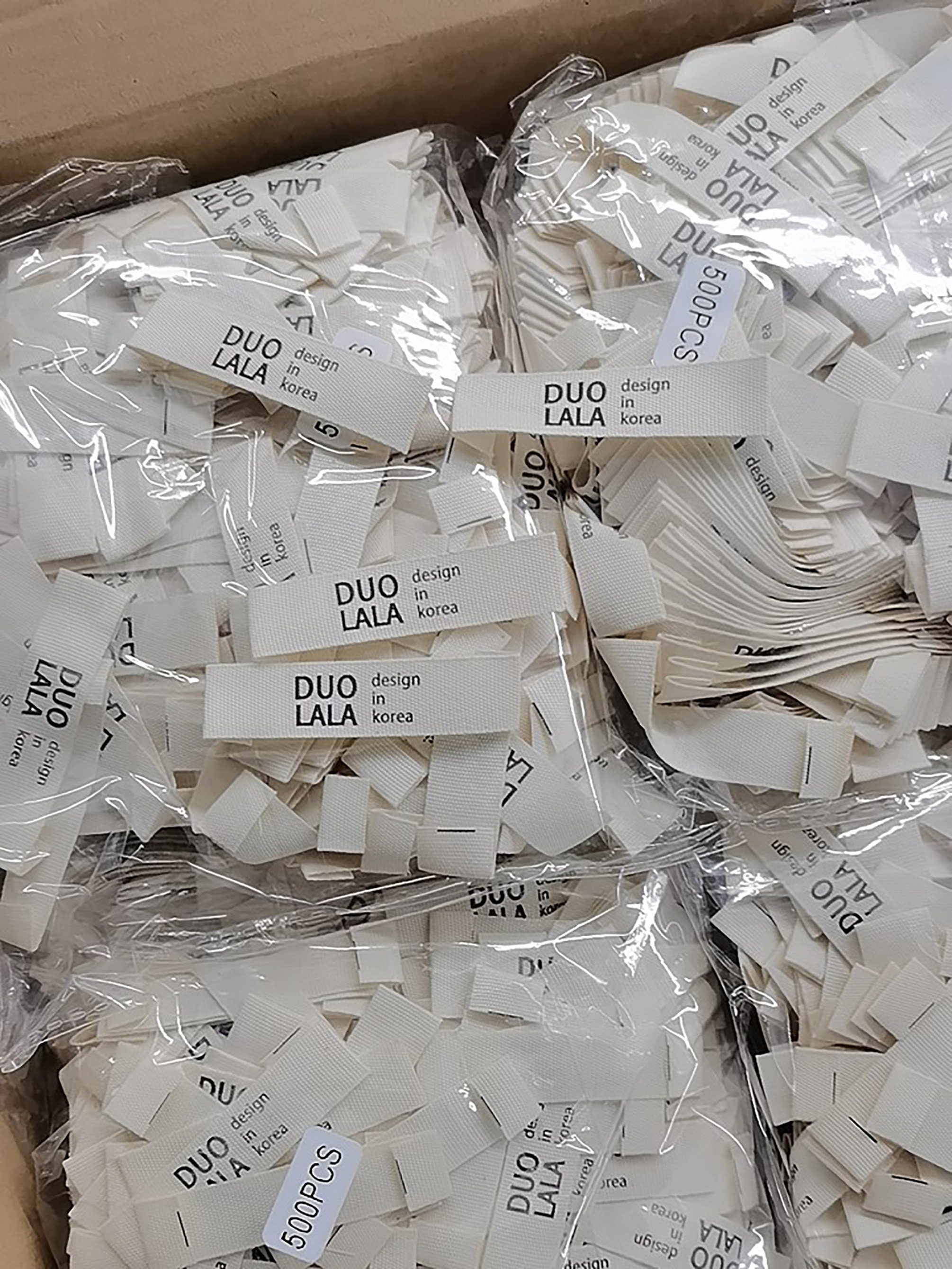 500pcs Custom Cotton Labels Uncut Tape Nature Cotton Garment Clothing ...