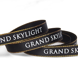 Custom Gold/Silver edge Satin ribbon 100yards roll