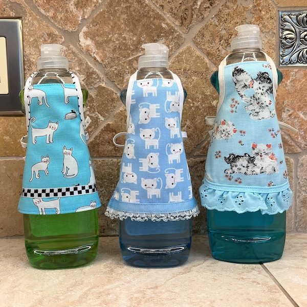 Small Dish Soap Bottle Apron - Cats and Kittens and Puppies