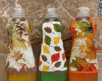 Thanksgiving Dish Soap Bottle Aprons - Small - Colorful Autumn Leaves