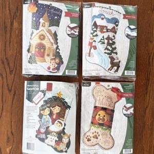 DIY Felt Christmas Stocking Kits – Bucilla Merrystockings Santa Truck, Car, Fire Station