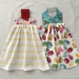 Hanging Kitchen Towels - Mixing Bowls Snap Towel - Macarons Button Towel