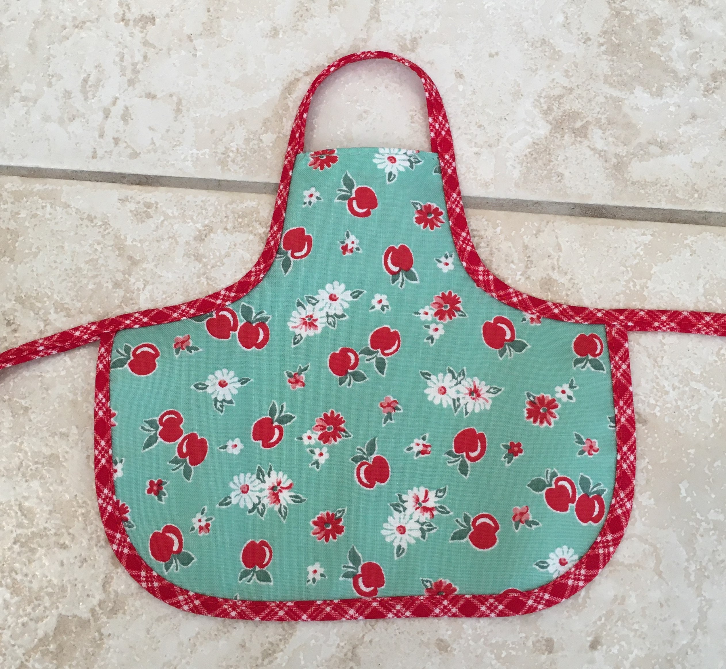 Dish Soap Bottle Apron Vintage Apples on Green Etsy