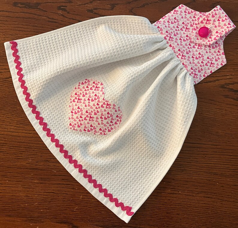 Hanging Kitchen Towels Valentine's Day Applique Hearts Etsy