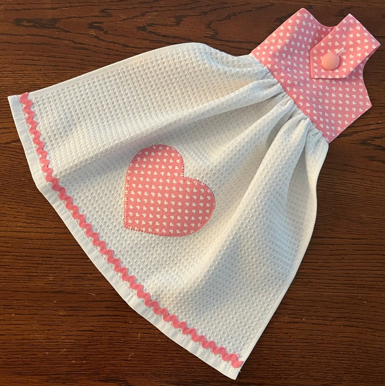 Hanging Kitchen Towels Valentine's Day Applique Hearts Etsy