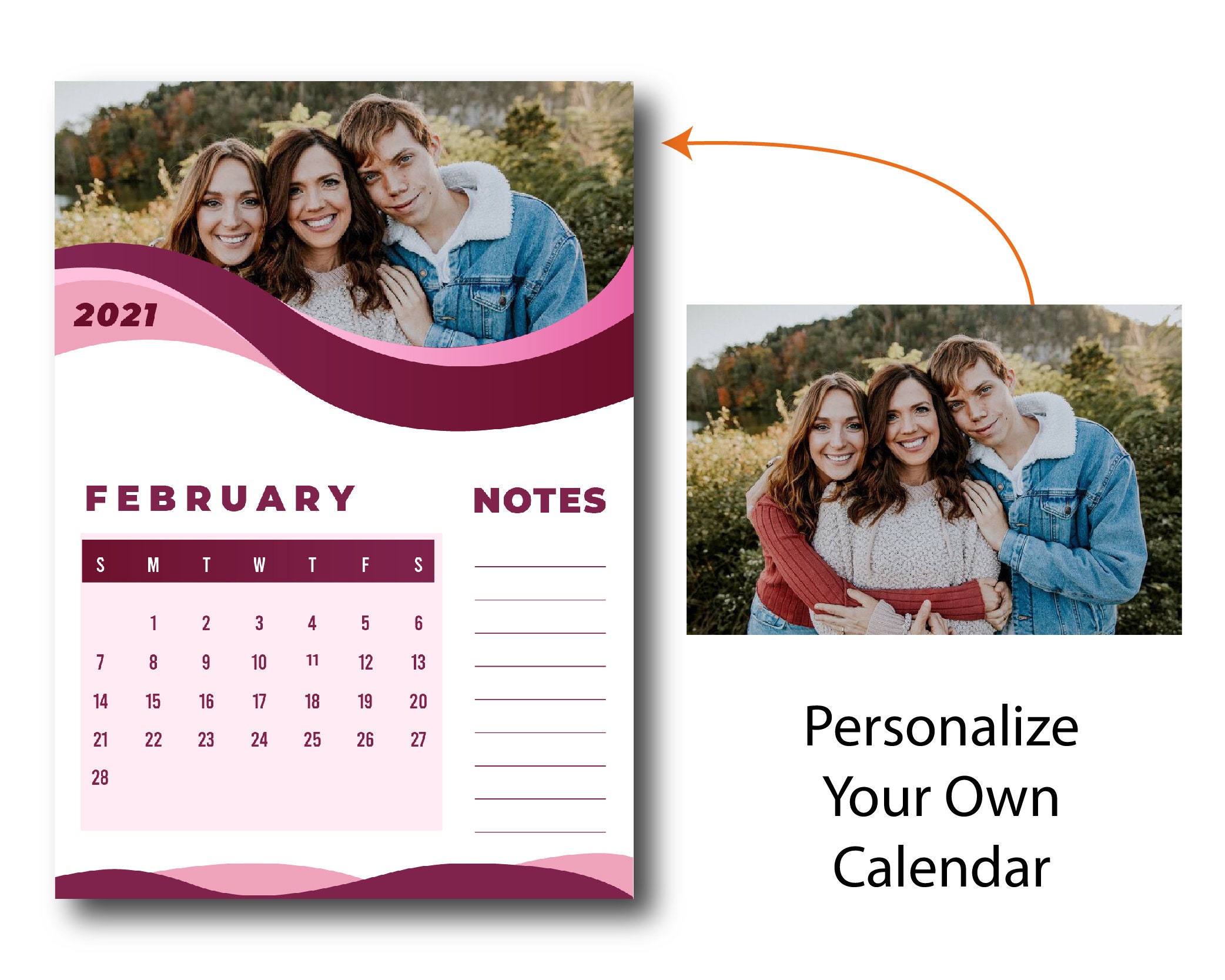 2021 Custom Calendar Personalized Calendar Planner 2021 Etsy