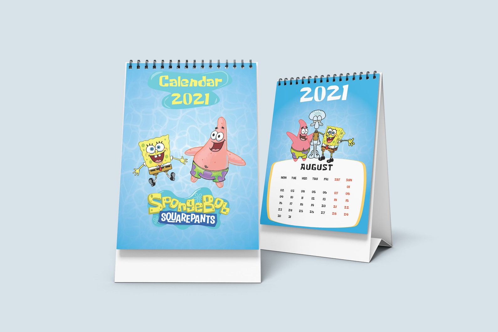 Spongebob Calendar Printable Calendar 2021 New Year Etsy