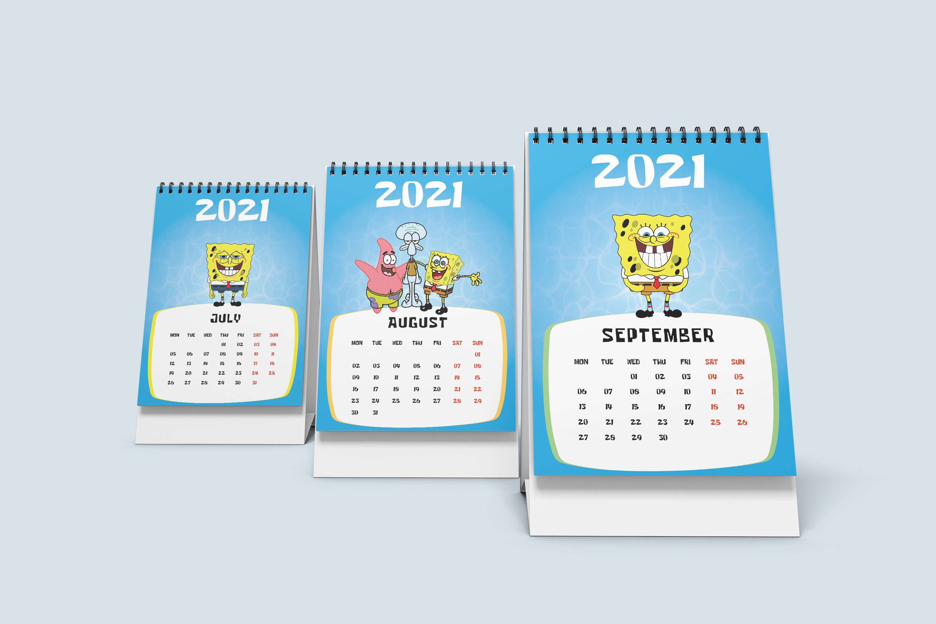Spongebob Calendar Printable Calendar 2021 New Year | Etsy